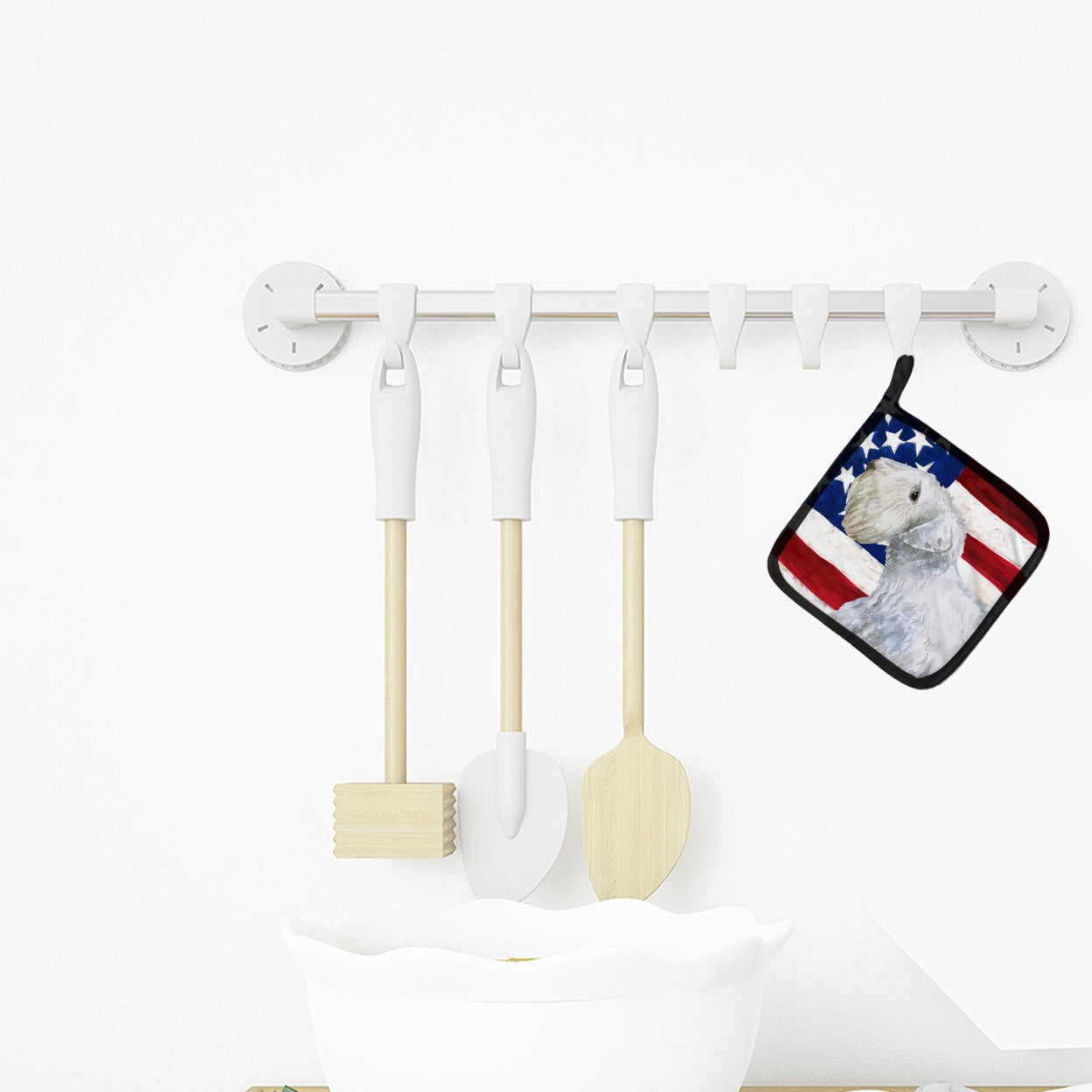 Carolines Treasures BB9684PTHD Sealyham Terrier Patriotic Pair of Pot Holders 7.5HX7.5W multicolor