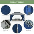 thumbnail image 2 of Kullavik 12'x16' Hardtop Gazebo, Outdoor Double Roof Canopy with Netting and Curtains, Galvanized Metal Frame, Sunshade for Patio, Backyard, Deck and Lawns-Navy Blue, 2 of 7