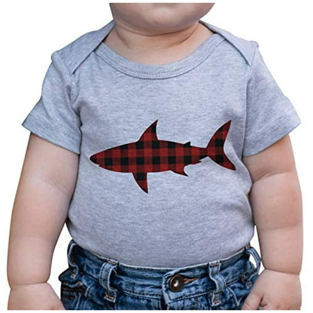 

7 ate 9 Apparel Kid s Plaid Shark Onepiece Grey
