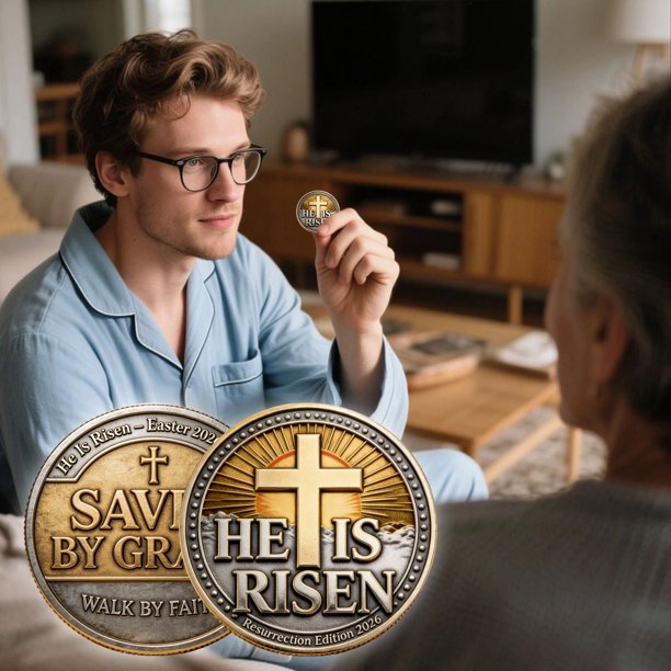 Moneda conmemorativa de Pascua de 2026 | Recuerdo de colección para las fiestas | Regalo de Pascua de edición limitada para coleccionistas | Decoración y recuerdo para las fiestas religiosas