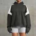 thumbnail image 4 of IDOPIP Womens Oversized Hoodies Fleece Sweatshirts Colour Block Panelling Long Sleeve Sweaters Pullover Tops, 4 of 5