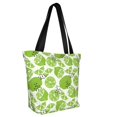 thumbnail image 2 of KLL Tote Bag for Women Green Various Lemons Print Shopping Grocery Reusable Bags for Office School Shopping Travel, 2 of 6