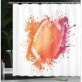 thumbnail image 4 of Ambesonne Digital Shower Curtain, Rugby Ball Sport Splash, 69"Wx84"L, Orange Red, 4 of 5