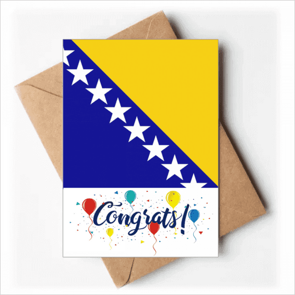 Bosnia and Herzegovina National Flag Country Wedding Cards Congratulations Greeting Envelopes