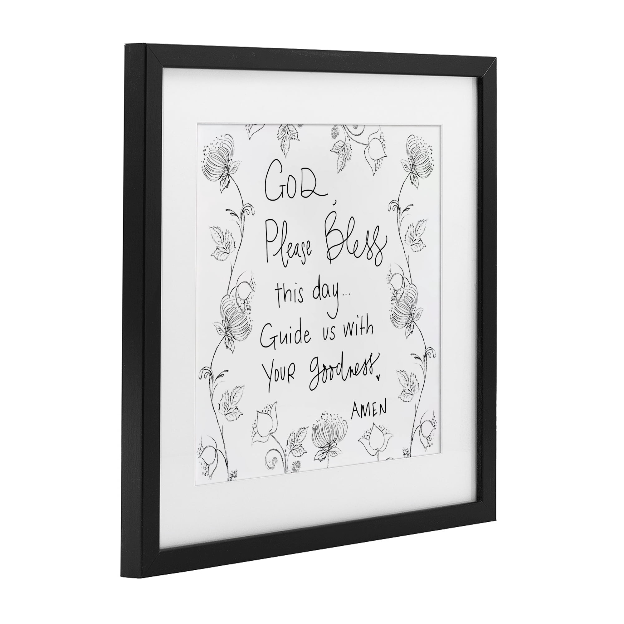 Stupell Industries God Bless This Day Black Framed Print Under Glass, design by Patricia Pinto
