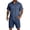 Navy_#01, variant on Sewkxo 2 Piece Sets for Men Short Sleeve Lapel Collared Button Down Shirts Drawstring Beach Shorts Summer Beach Casual Outfits with Pockets,Saffron L
