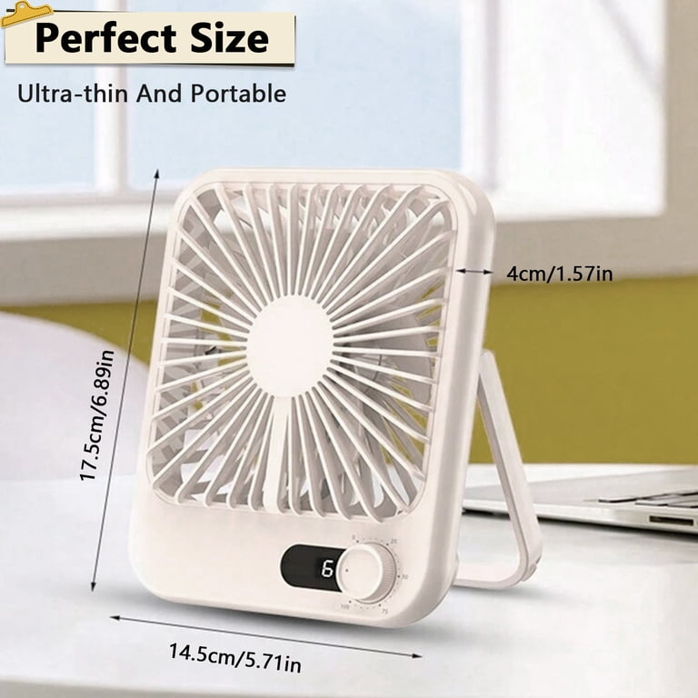 Dximrx Small Desk Fan, USB Rechargeable, 5000mAh Battery photo 3