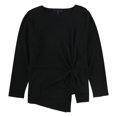 thumbnail image 1 of Rachel Roy Womens Front Knot Pullover Blouse, Black, Plus Size, 1X, 1 of 1