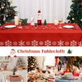 thumbnail image 5 of Rectangle Snowflake Christmas Tablecloth,Waterproof and Washable Holiday Decorative Table Cover for Outdoor Indoor Party Kitchen Dining Room, 13"*72", 5 of 7