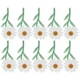 thumbnail image 2 of Reparación de ropa DIY, 10 piezas de parches de tela con flores de margaritas blancas, parches de planchado con margaritas blancas, uso conveniente, 2 of 12