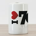 thumbnail image 3 of 70s Party Ceramic Toothbrush Holder, Love the Seventies Theme Letters and Heart Sign Oldies but Goldies, Decorative Versatile Countertop for Bathroom, 4.5" X 2.7", Red Black White, 3 of 4