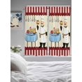 thumbnail image 3 of Bedroom Curtains 63 Inches length, Chef Window Treatment Curtain Drapes, Red Fruit Cake Hat Kitchen Gourmet Vintage Rod Pocket Curtain Panels for Living Room Kitchen, 42"x63", 2 Panels, 3 of 7