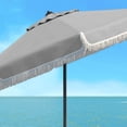 thumbnail image 5 of SAFAVIEH Milan Fringe 11' Market Crank Round Umbrella, Grey/White, 5 of 6