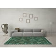 thumbnail image 3 of Ahgly Company Machine Washable Indoor Rectangle Southwestern Turquoise Blue Country Area Rugs, 3' x 5', 3 of 4
