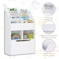 thumbnail image 4 of UTEX Kids Bookshelf Toy Organizer with Rolling Toy Box, White, 23.62” W x 11.8” D x 35.43” H, 4 of 7