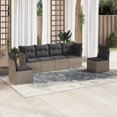 thumbnail image 1 of vidaXL 6 Piece Garden Sofa Set with Cushions Grey Poly Rattan, 1 of 5