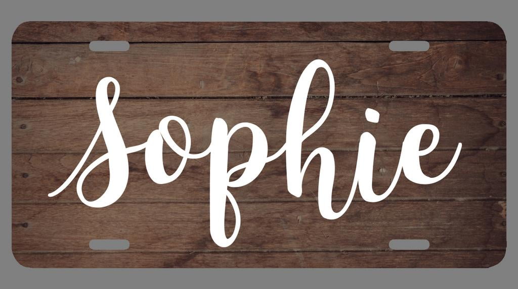 Sophie Name Wood Style License Plate Tag Vanity Novelty Metal | UV ...