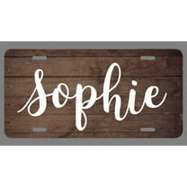 Sophie Name Wood Style License Plate Tag Vanity Novelty Metal | UV Printed Metal | 6-Inches By 12-Inches | Car Truck RV Trailer Wall Shop Man Cave | NP310