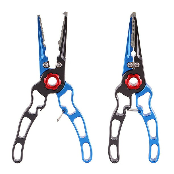 Aluminium Fishing Pliers Hook Remover Pliers Fish Holder Split Ring Tool  Clip Clamp Line with Lanyard and Storage Bag 