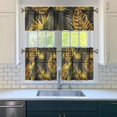 thumbnail image 3 of Tropical Hawaiian Palm and Hibiscus Kitchen Curtains Set 3 Piece, 27.5x24 Inch Polyester Window Valance and Tier Panels for Island Style Decor, 3 of 6