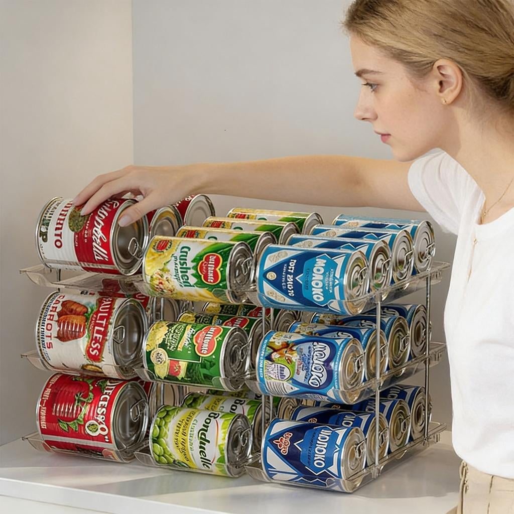 HannLk Can Rack Organizers For Fridge And Shelves Organization