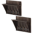 thumbnail image 3 of 2pcs Coat Hooks Shelves with 8 Hooks Coat Rack Wall Mounted Floating Shelves, 3 of 5
