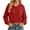 Red, variant on Luvrsol Hoodies Women Cropped Jacket Button Front Hooded Long Sleeve Drawstring Top with Pockets S-2XL