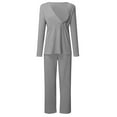 thumbnail image 4 of Women's Maternity 2 Pieces Pajamas Outfits Loose Long Sleeve T-shirt Top and Pants Loungewear Gray XL, 4 of 6