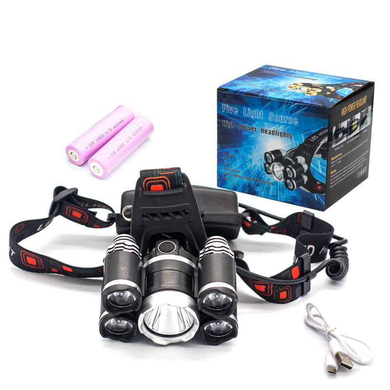 Headlamp 12000 Lumen Ultra Bright CREE LED Work Headlight Micro-USB  Rechargeable, Modes Head Lamp Waterproof Headlamps for Camping Hiking  Hunting Hard Hat Workers