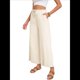 thumbnail image 3 of Pantalones de y Algodón para Mujer, Informales, de Verano, para Playa, con Cordón, Holgados, de Pierna y Bolsillos. Beige XL, 3 of 9