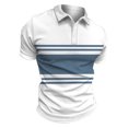 thumbnail image 2 of LRGSHF Polo Shirts for Men Colorful Stripes Short Sleeve Tops Summer Comfortable Slim Fit Pullover Vintage Breathable Lightweight Golf T-Shirt, 2 of 4