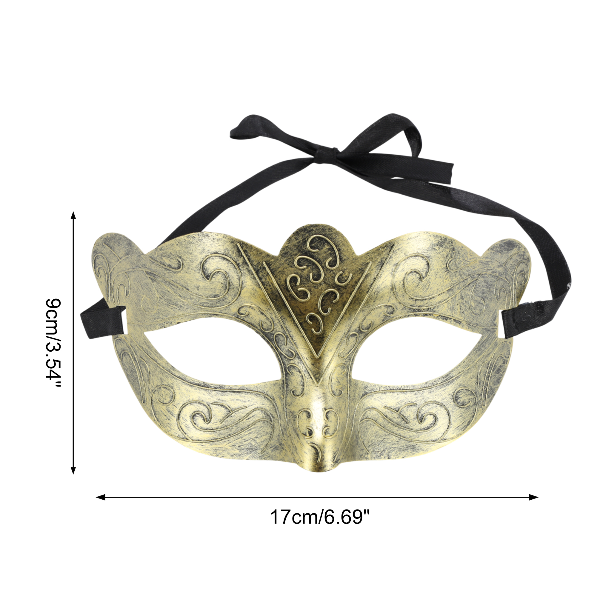 Unique Bargains 1 Pack Elegant Half-face Party Mask Gold Pattern 1