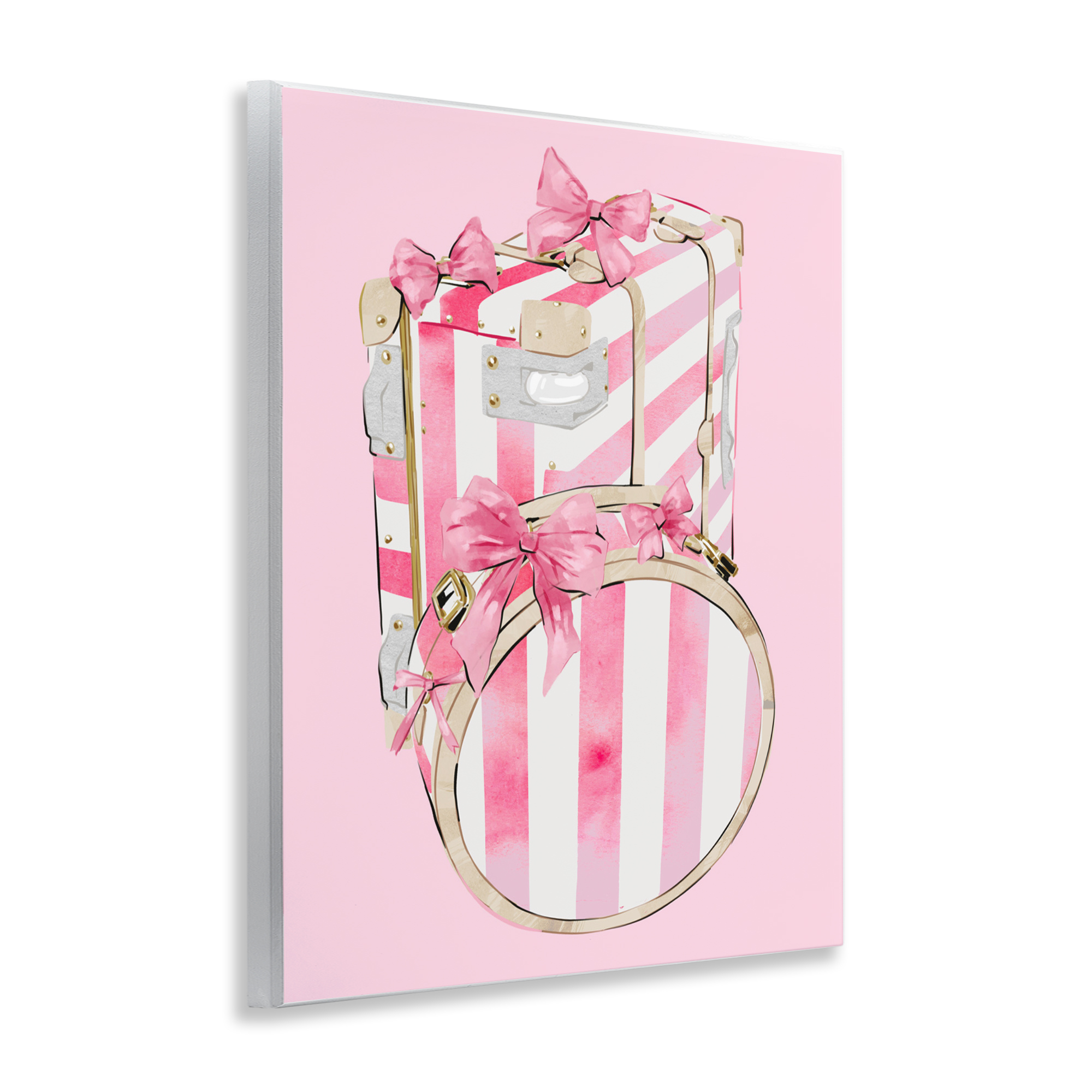 Pastel Stripe Luggage Wall Plaque Art, design by Ziwei Li