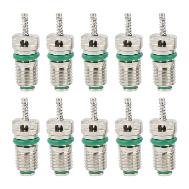 Kit de válvulas de servicio de aire acondicionado automotriz de 10 piezas, premium universal Verde