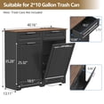 thumbnail image 2 of Double Tilt Out Trash Can Cabinet with Deodorizing Function & Charging Station, 2 x 10 Gallon Hidden Laundry Hamper Cabinet with Storage Drawers, Garbage Can Holder for Kitchen, Bathroom, Black, 2 of 16