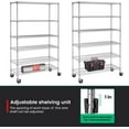 thumbnail image 3 of REKHHY  6-Tier Wire Storage Shelves with Wheels | 18x48x78 | Black | Adjustable Racks | Heavy-Duty Metal Shelf, Holds Upto 600 lbs | No-Tool Assembly | Ideal for Home & Garage Shelving,Chrome, 3 of 6