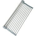 thumbnail image 1 of LAICAIW Over The Sink Dish Drying Rack, Roll Up Dish Drying Rack Kitchen Dish Rack Stainless Steel Sink Drying Rack, Foldable Dish Drainer, Gray (17.5''x13.7''), 1 of 5