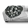 thumbnail image 3 of Zodiac Soft Flannel Fleece Throw Blanket, Chinese Horoscope Wheel with Animal Names and Yin Yang at Centre, Cozy Plush for Indoor and Outdoor Use, 70" x 90", Black and White, by Ambesonne, 3 of 6