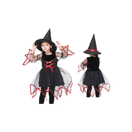 Girl's Classic Magic Witch Halloween Costume 2 Piece Set