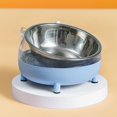 thumbnail image 6 of 15 degree Tilted Elevated Cat Bowls Water Bowls with Stand Feeding Station Stainless Steel Bowl Non Slip Raised Dish for Indoor Cats Puppy Kitten Blue, 6 of 7