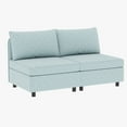 thumbnail image 6 of Antique Blue Chenille Love Seat With Storage And Ergonomic Design - Mid Century Modern For Bedroom, Living Room, Dorm 2 Seater Hidden High Fabric, 250 Lbs Capacity, 6 of 6