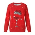 thumbnail image 4 of Pisexur Chandail en Molleton de Noël pour Femmes Sans Capuche Imprimé Graphique Vacances Col Rond Chandail en Molleton Ample Surdimensionné Automne Mode Décontracté Chandail-Over Manches Longues pour Femmes, 4 of 4