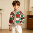 thumbnail image 3 of WAVSUF Boys Cardigan Sweater Long Sleeve Crew Neck Button Down Fall Casual Top Red 1, 3 of 9