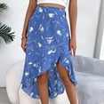 thumbnail image 7 of qolati 2023 Women's Summer Floral Boho Skirts Elastic High Waist Irregular Hem Midi Skirt Lightweight Slim Fit Flowy A-Line Beach Skirt, 7 of 7