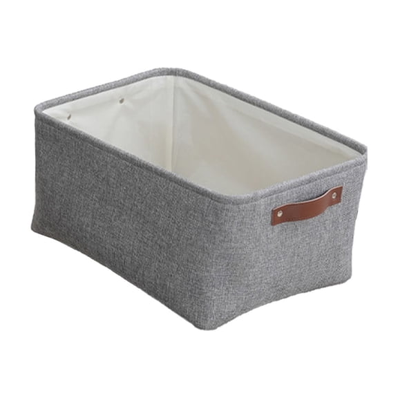Fabric Storage Basket with Handle Foldable Closet Organizer Bin Multifuncation Large Capacity Home Storage Box for Clothing Toys 14x10x6 in