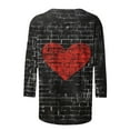 thumbnail image 5 of JTZGDY Plus Size Valentines Day Tops for Women Funny Love Heart Pattern Print 3/4 Length Sleeve Crewneck Graphic Holiday T-Shirts Trendy Oversized Dressy Casual Tunic Blouse Multicolor#09 XXXL, 5 of 6