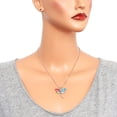 thumbnail image 2 of Dragonfly Pendant Necklace Rhinestone Crystal Rhodium Plated 17 Inch Snake Chain J1186, 2 of 3