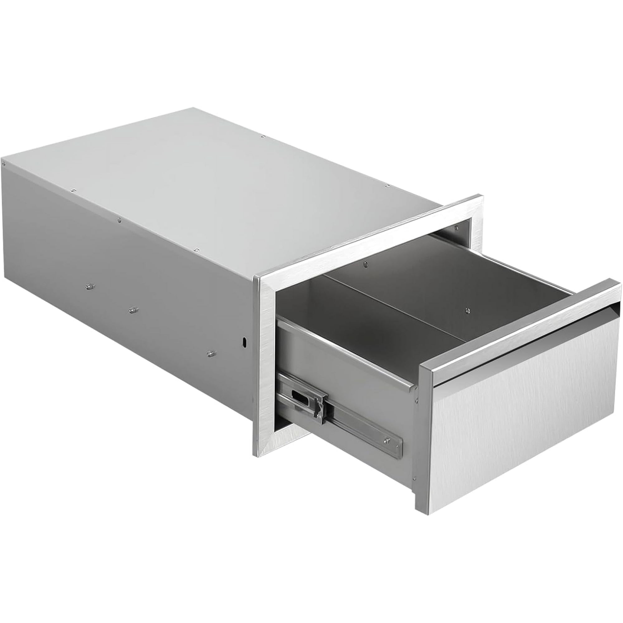 Outdoor Kitchen Drawers 14" W x 8.5" H x 23" D Flush Mount Single BBQ Drawers Built-in Stainless Steel Drawer for Outdoor Kitchen Island, Patio Grill Station