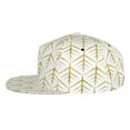 thumbnail image 3 of Gaeub White And Gold Geometry Flat Bill Snapback Hats Baseball Caps with Adjustable for Running Workouts and Outdoor Activities, 3 of 9