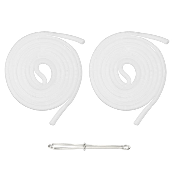 Uxcell 2pcs 53inch Drawstring Cords Replacement Drawstring Hoodie String Sewing Tool with Easy Threader for Hoodie Sweatpants Jackets Pants Hats Coats Bags, White